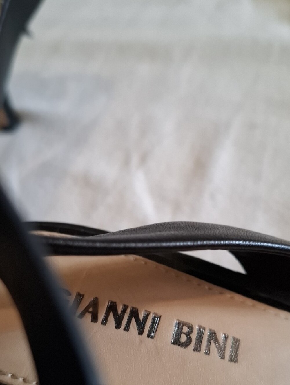 Gianni Bini Black Pointed Ankle Strap Flats - Picture 2 of 7
